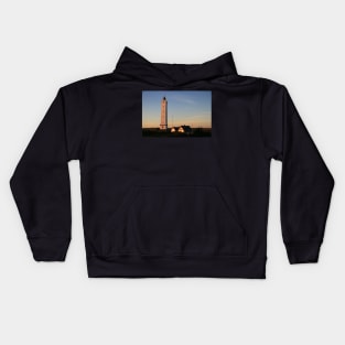 Blåvand lighthouse at sunset Kids Hoodie